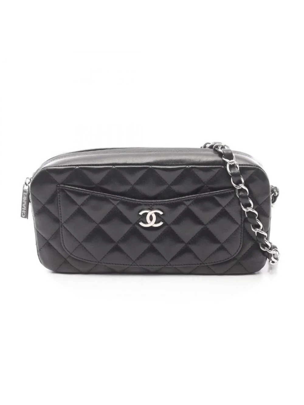 Chanel Shoulder Bag Quilted Black Lambskin